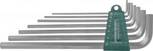 Комплект угловых шестигранников Extra Long 2,5-10 мм, S2 материал, 7 предметов  JONNESWAY код 47094