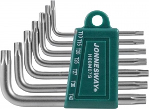 Комплект угловых ключей Torx Т10-Т40, S2 материал, 7 предметов  JONNESWAY код 47099
