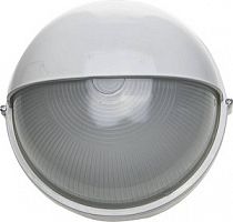 Светильник уличный СВЕТОЗАР влагозащищенный с верхним защитным кожухом, круг, цвет белый, 100Вт