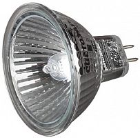Лампа галогенная СВЕТОЗАР с защитным стеклом, алюм. отражатель, цоколь GU5.3, диаметр 51мм, 50Вт, 12