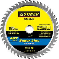 STAYER Super line 185 x 20мм 48Т, диск пильный по дереву, точный рез