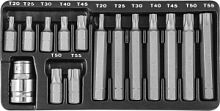 Набор вставок-бит 10 мм  TORX® (30 и 75 мм), Т20-Т55, 15 предметов JONNESWAY код 47397