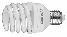 Энергосберегающая лампа СВЕТОЗАР "КОМПАКТ" спираль,цоколь E27(стандарт),Т2,теплый белый свет(2700 К)