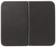 Выключатель СВЕТОЗАР "ГАММА" двухклавишный, без вставки и рамки, цвет темно-серый металлик, 10A/~250