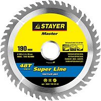 STAYER Super line 190 x 30мм 48Т, диск пильный по дереву, точный рез