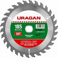 URAGAN Optimal cut 185х20мм 30Т, диск пильный по дереву