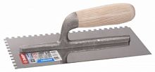 ЗУБР Эксперт 130х280 мм, 6х6 мм, гладилка штукатурная зубчатая нержавеющая с деревянной буковой ручк