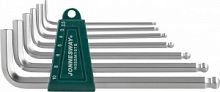 Комплект угловых шестигранников Long с шаром 2,5-10 мм, S2 материал, 7 предметов  JONNESWAY код 4709