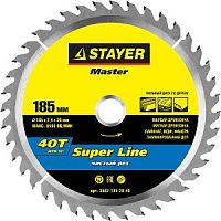 STAYER Super line 185 x 20мм 40Т, диск пильный по дереву, точный рез