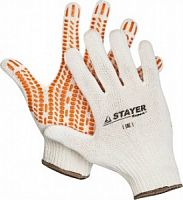 STAYER TRACK, размер L-XL, перчатки с увеличенной площадью ПВХ-гель покрытия "протектор", х/б 10 кла