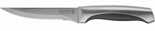 Нож LEGIONER "FERRATA" для стейка, рукоятка с металлическими вставками, лезвие из нержавеющей стали,