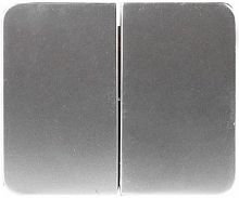 Выключатель СВЕТОЗАР "ГАММА" двухклавишный, без вставки и рамки, цвет светло-серый металлик, 10A/~25