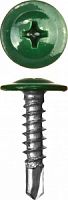 Саморезы ПШМ-С со сверлом для листового металла, 25 х 4.2 мм, 400 шт, RAL-6005 зеленый насыщенный, З