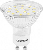Лампы СВЕТОЗАР светодиодные "LED technology", цоколь GU10, теплый белый свет (3000К), 220В, 3Вт (25)
