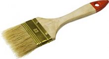 Кисть плоская ЗУБР "УНИВЕРСАЛ-ОПТИМА", светлая щетина, деревянная ручка, 63мм