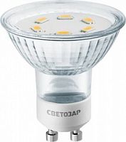 Лампа СВЕТОЗАР светодиодная "LED technology", цоколь GU10, яркий белый свет (4000К), 230В, 3Вт (25)