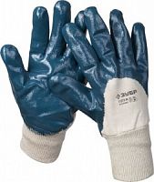 Перчатки ЗУБР "МАСТЕР" рабочие с манжетой, с нитриловым покрытием ладони, размер M (8)