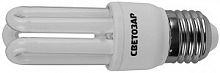 Энергосберегающая лампа СВЕТОЗАР"U-КЛАССИКА"стержень,цоколь E27(стандарт),Т2,3U,яркий бел свет(4000К