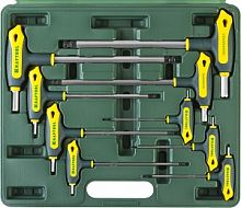 Набор KRAFTOOL Ключи "INDUSTRIE" имбусовые,Cr-Mo(S2),Т-образные, эргоном двухкомп рукоятка,HEX,с шар
