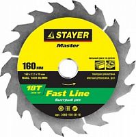 STAYER Fast Line 160 x 20мм 18T, диск пильный по дереву, быстрый рез
